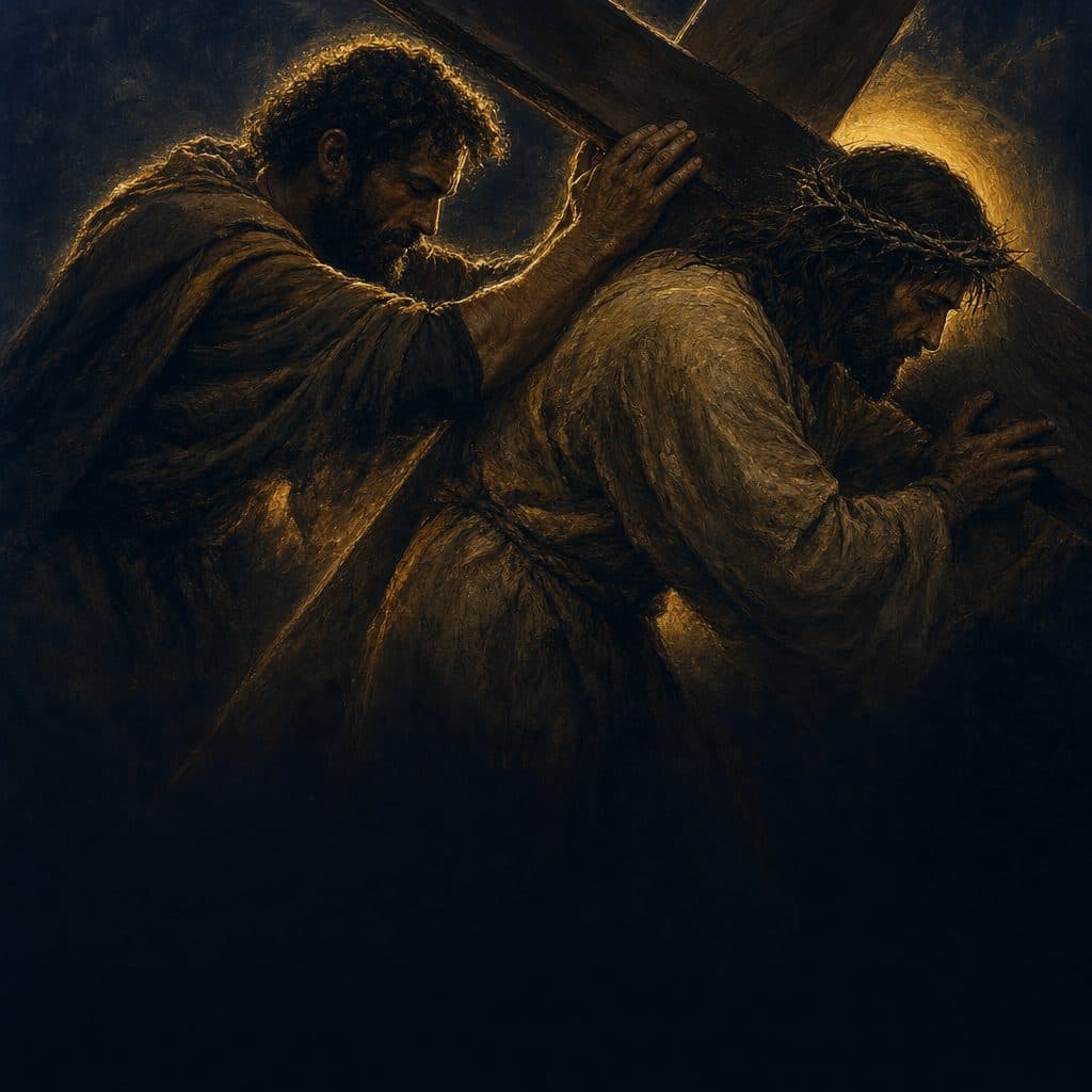Fifth Station — Simon Helps Jesus Carry the Cross